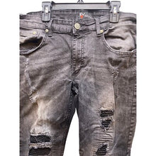 Load image into Gallery viewer, Evolve 5 Jeans Mens 32x32 Distressed Slim Fit Black fade Destroyed Punk Y2K
