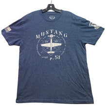 Load image into Gallery viewer, Mustang P-51 Shirt Mens Extra Large Aviation Military Airplane Spell Out
