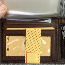 Load image into Gallery viewer, Genuine Leather Bi Fold Wallet Dark Brown Hand Crafted Zipper Coin Pocket

