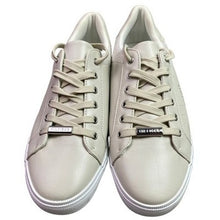 Load image into Gallery viewer, Tommy Hilfiger Shoes Womens 10M Taupe Leather Spell Out Logo Sneaker
