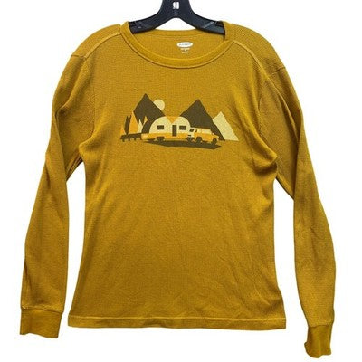 Old Navy Shirt Mens Small Waffle Knit Long Sleeve Camping Outdoors Vacation