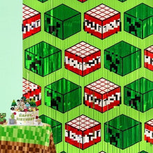 Load image into Gallery viewer, Bupelo Pixel Game Themed Foil Fringe Curtains Birthday Party Decorations
