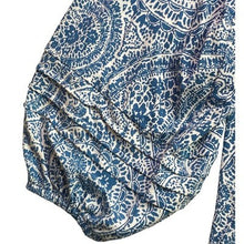 Load image into Gallery viewer, Cupio Blouse Womens 2XL Paisley AOP Crochet Lace Boho Mature Career Office

