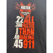 Load image into Gallery viewer, Faster Than 911 Shirt Mens 2XL Black Pro Gun Grunge Street 2nd Amendment
