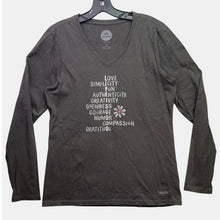 Load image into Gallery viewer, Life is Good Shirt Womens Medium Crusher Spell Out Mature Streetwear Everyday

