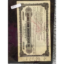 Load image into Gallery viewer, Antique 1908 Mining Stock Certificate Bachelor Khedive Mines Collectible
