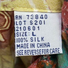 Load image into Gallery viewer, Vintage Two Twenty Shirt Womens Large Silk Patchwork Aztec Festival Career
