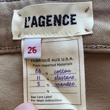 Load image into Gallery viewer, L'AGENCE Pants Womens 26 Coated High Rise Straight Leg Khaki Beige Academia
