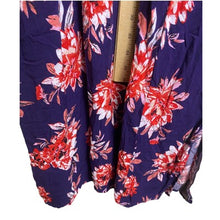 Load image into Gallery viewer, Pacific Vibes Dress Womens Extra Large Bloomcore Navy Red Maxi Smocked Sundress
