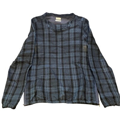 Paul Smith Shirt Mens Medium Blue Plaid Side Zip Italy Academia Preppy