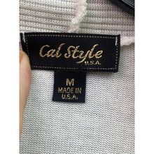Load image into Gallery viewer, Cal Style Cardigan Womens Medium White Rayon Waterfall Embellished AOP Career
