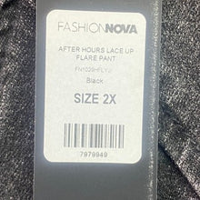 Load image into Gallery viewer, Fashion Nova Jeans Womens 2XL Black Lace Up Flare Pants Stretchy Grunge NWT
