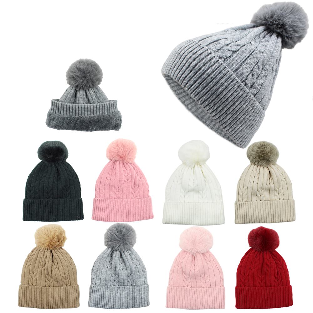 12-pack Wholesale Beanie Hat Winter Pompoms Knit Hat #3745