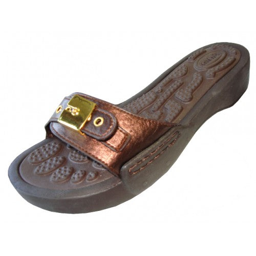 Wholesale Women's Slide Sandal With Buckle (*Bronze Color)