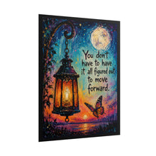 Load image into Gallery viewer, "Move Forward" Lantern &amp; Butterfly Motivational Poster – Whimsical Wall Art Print
