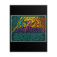 Load image into Gallery viewer, Keith Haring Style Rainbow Helping Hands Rolled Poster
