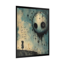 Load image into Gallery viewer, Rolled Poster — Creepy Whimsical Skull Art with Quote "You don't have to see the whole path, just take the next step"
