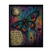 Load image into Gallery viewer, Rolled Poster — Colorful Moth Art Print with Inspirational Quote: “Your Passion Is Not Too Much”
