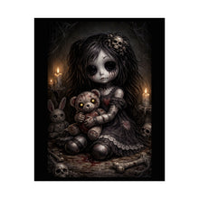 Load image into Gallery viewer, Creepy Gothic Doll Poster — Dark Horror Art Rolled Print
