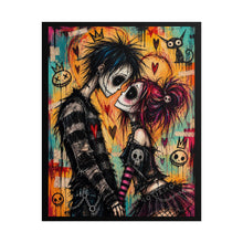 Load image into Gallery viewer, Gothic Emo Kissing Couple Poster - Dark Fantasy Skeleton Romance Wall Decor
