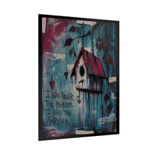Load image into Gallery viewer, Rolled Poster - 'I Was The Survivor' Birdhouse Art Print (Grunge, Moody Wall Decor)
