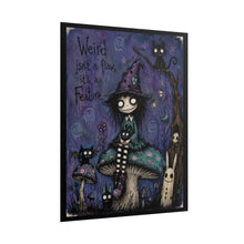 Load image into Gallery viewer, Weird Isn’t a Flaw—It’s a Feature Rolled Poster — Gothic Witch Cat Art Print
