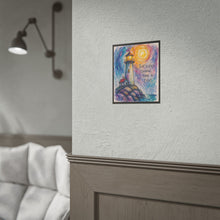Load image into Gallery viewer, Lighthouse Inspirational Poster — "For Every Shadow, There Is Light" Rolled Art Print
