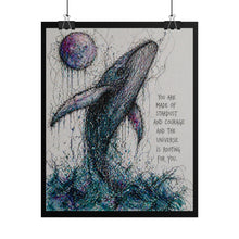 Load image into Gallery viewer, Whale of Stardust Rolled Poster — Inspirational Ocean Art Print ("You are made of stardust...")
