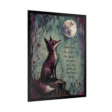 Load image into Gallery viewer, Rolled Poster — Whimsical Fox Moon Art Print with Inspirational Quote
