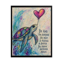 Load image into Gallery viewer, Rolled Poster — Inspirational Sea Turtle Art Print: “Be Kind” Quote Wall Decor
