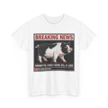 Load image into Gallery viewer, Chris P. Bacon Runaway Pig Breaking News T-Shirt - Size S - 5XL
