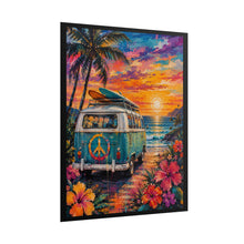 Load image into Gallery viewer, Vibrant Surf Van Beach Sunset Poster - Tropical Coastal Wall Decor
