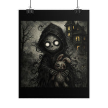 Load image into Gallery viewer, Creepy Child Reaper Poster — Gothic Haunted House Rolled Art Print
