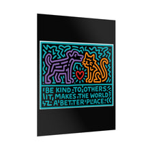 Load image into Gallery viewer, Rolled Poster — "Be Kind to Others" Neon Animal Art Print
