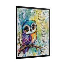Load image into Gallery viewer, Inspirational Owl Poster – "You Are Stronger Than You Think" Rolled Art Print
