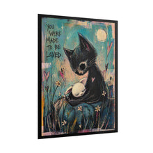 Load image into Gallery viewer, Rolled Poster — You Were Made to Be Loved Cat &amp; Bunny Art Print
