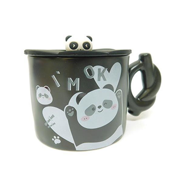 CERAMIC PANDA CUP W/LID “I’M OK”