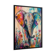 Load image into Gallery viewer, Vibrant Elephant Wildflower Poster - Boho Colorful Animal Wall Decor
