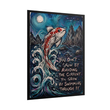 Load image into Gallery viewer, "You Grow By Swimming Through It" Koi Fish Wall Art | Nautical Painting Print
