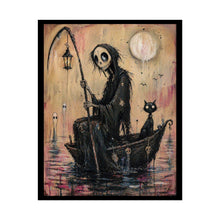 Load image into Gallery viewer, Halloween Grim Reaper Boat Poster – Spooky Gothic Art Print

