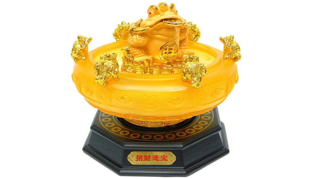 GOLD MONEY TOAD TREASURE POT
