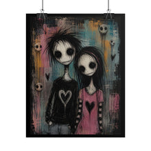 Load image into Gallery viewer, Gothic Emo Couple Poster - Dark Fantasy Skeleton Romance Wall Decor
