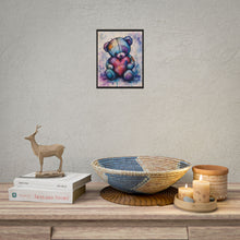 Load image into Gallery viewer, Whimsical Stitched Teddy Bear Poster - Cute Patchwork Heart Wall Decor
