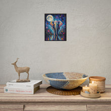 Load image into Gallery viewer, Vibrant Full Moon Elephant Poster - Celestial Wildlife Water Reflection Wall Decor
