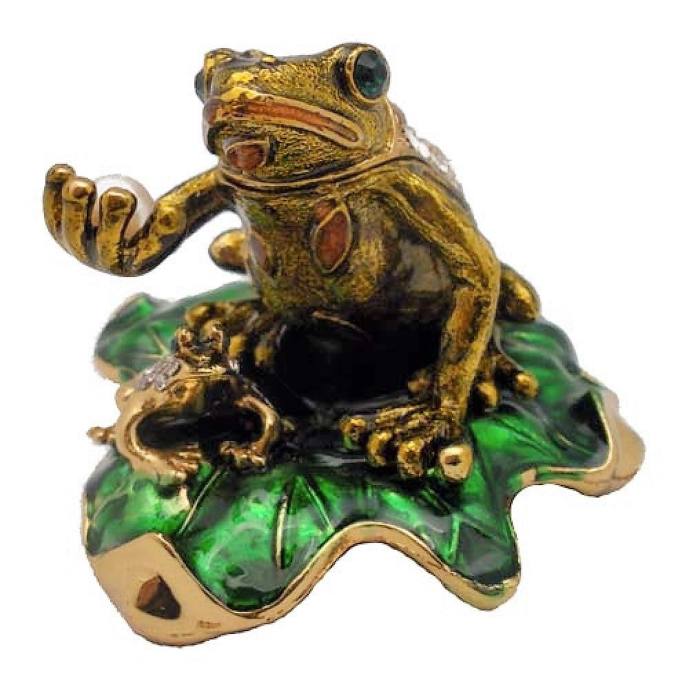 Brown Frog on Leaf Jewelry Case  (MINIMUM OF 2)