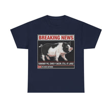 Load image into Gallery viewer, Chris P. Bacon Runaway Pig Breaking News T-Shirt - Size S - 5XL
