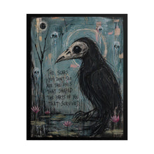 Load image into Gallery viewer, Rolled Poster — Gothic Raven Art Print with Quote “The Scars You Don’t See…”
