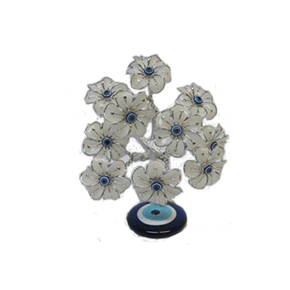 WHITE FLOWER W/BLUE EYES