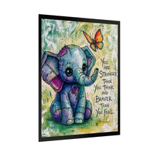 Load image into Gallery viewer, Inspirational Elephant Poster - "You Are Stronger Than You Think" Rolled Art Print
