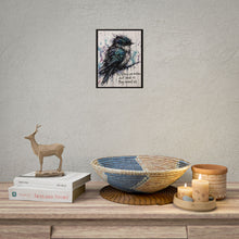 Load image into Gallery viewer, Rolled Poster - Watercolor Blue Bird with Quote “The Storms We Endure Don’t Break Us They Reveal Us” — Motivational Wall Art
